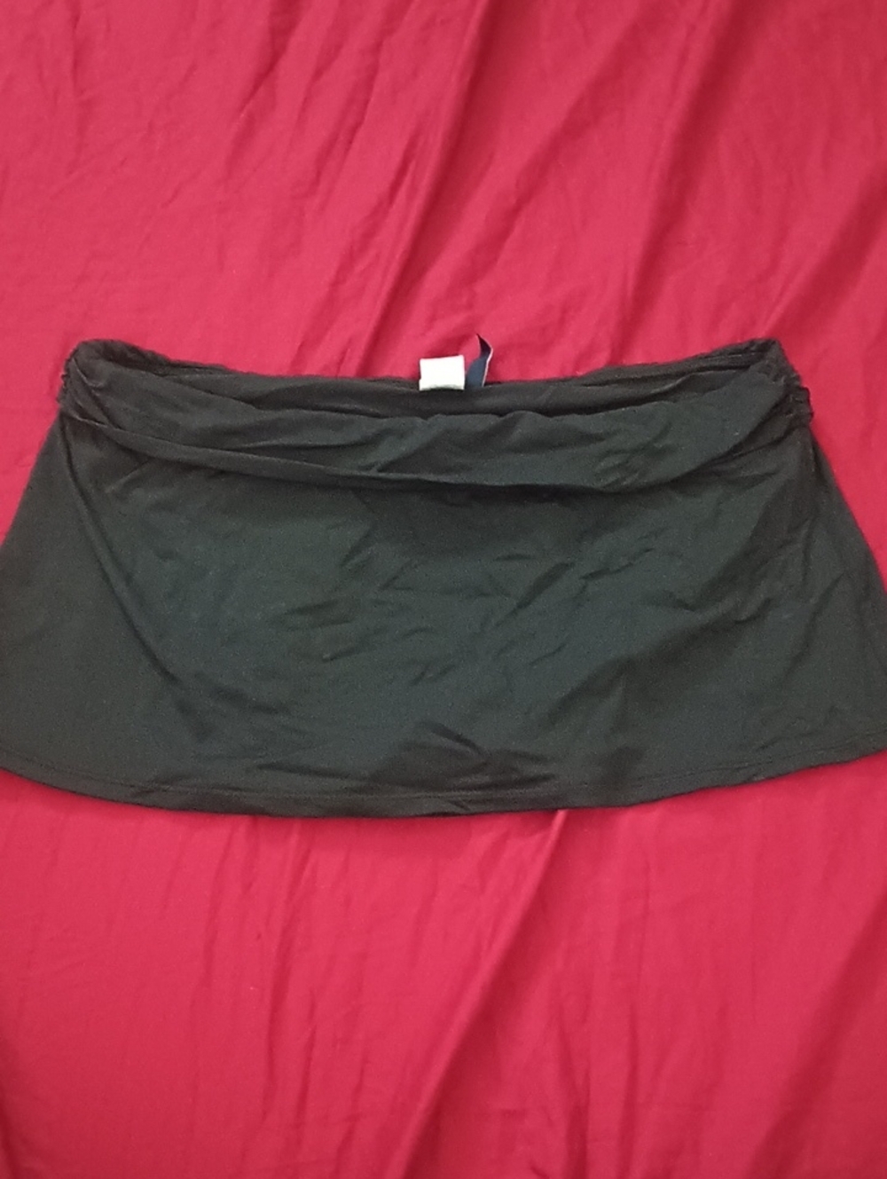 Chaps Black Mini Skort Bikini Bottom with Fold-Over Waistband Woman's Size 10